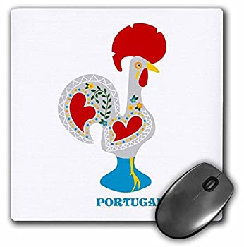【中古】【インポート品・未当て嵌める】3dRose 8 x 8 x 0 25 Inches The White Portuguese Rooster or Galo De Barcelos Mouse Pad (mp_160671_1) [並行輸入品] パソコン-その他