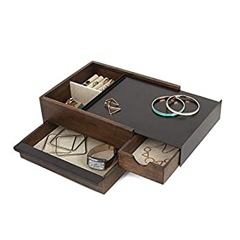 【中古】【輸入品・未使用】umbra アクセサリー収納 STOWIT JEWELRY BOS(ストウイット ジュエリーボックス) ブラック/ウォルナット