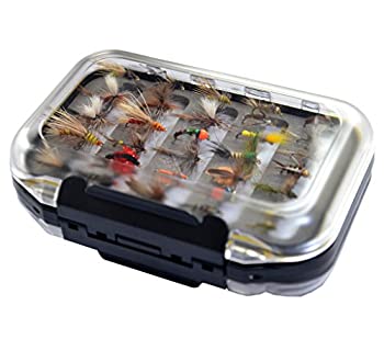 【中古】【輸入品・未使用】(40 go-to fly collection + Waterproof box) - Outdoor Planet Go-to Dry Fly%ｶﾝﾏ% Wet Fly%ｶﾝﾏ% Nymph and Streamer Fly Lure Assotment + Wat