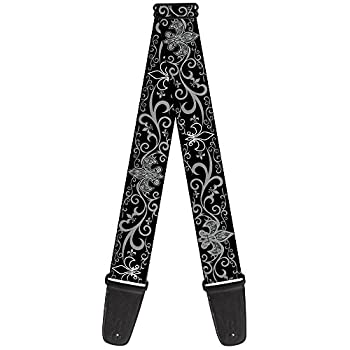 【中古】【輸入品・未使用】バックルダウンギターストラップ - Fleur-de-Lis（フィリグリーブラック/グレー） - 2%ﾀﾞﾌﾞﾙｸｫｰﾃ%ワイド - 29-54%ﾀﾞﾌﾞﾙｸｫｰﾃ%