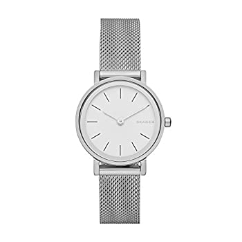 【中古】【インポート品・未当て嵌める】Skagen Hald 亭主もち用 スチール写真メッシュ時辰儀 しろがね色