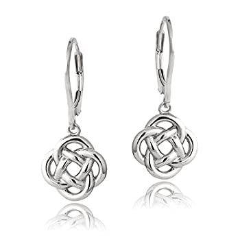 【中古】【輸入品・未使用】Sterling Silver Love Knot Flower Dangle Leverback Earrings|スカイマーケットプラス