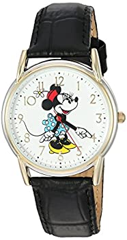 【中古】【輸入品・未使用】Disney Minnie Mouse Women's Two Tone Cardiff Alloy Watch%ｶﾝﾏ% Black Leather Strap%ｶﾝﾏ% W002769｜スカイマーケットプラス