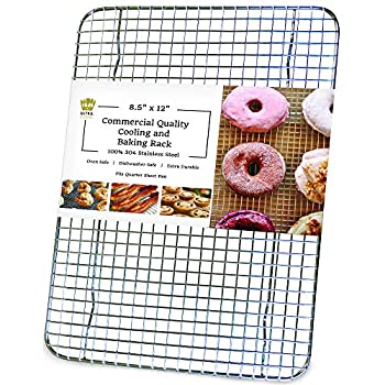 【中古】【輸入品・未使用】100% Stainless Steel Wire Cooling Rack fits Quarter Sheet Size Baking Pan%ｶﾝﾏ% Heavy Duty%ｶﾝﾏ% Commercial Quality%ｶﾝﾏ% Oven-Safe (8.5 x