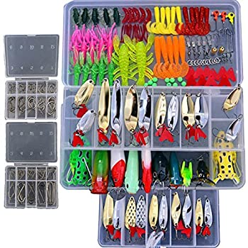 【中古】【輸入品・未使用】Smartonly1 Set 226Pcs Fishing Lure Tackle Kit Bionic Bass Trout Salmon Pike Fishing Lure Frog Minnow Popper Pencil Crank Soft Hard Bait