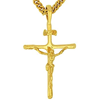 【中古】【輸入品・未使用】クラシックゴールド十字架、美しい24?KオーバーレイCross with Jesusメンズのネックレス、レディース、宗教ギフトに最適、tarnish-resistant、ア 18,758円
