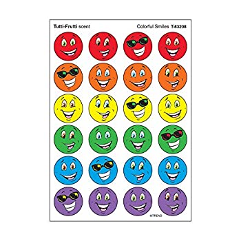 【中古】【輸入品・未使用】Trend Enterprises Colorful Smiles (Tutti-Frutti) Round Stinky Stickers%ｶﾝﾏ% Small (T-83208) [並行輸入品]｜スカイマーケットプラス