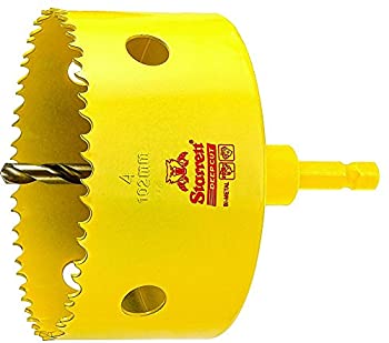 【中古】【インポート品・未当て嵌める】Starrett ADCH0400 Professional HSS Bi-Metal Dual Pitched Hole Saw with Arbor%ｶﾝﾏ% 4%ｶﾝﾏ% 102 粍 Diameter by Starrett