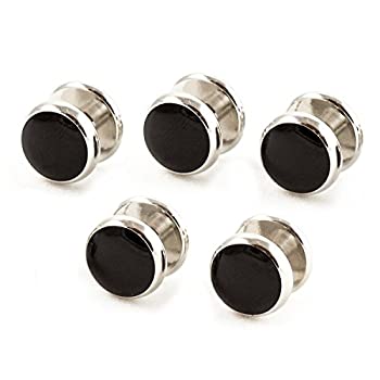 【中古】【輸入品・未使用】Cuff-Daddyシルバー ブラック シャツ スタッド 5個5個のスタッド