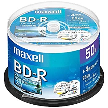 【中古】【輸入品・未使用】maxell 録画用 BD-R 標準130分 4倍速 ワイドプリンタブルホワイト 50枚スピンドルケース BRV25WPE.50SP｜スカイマーケットプラス