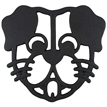 【中古】【輸入品・未使用】Cara's Casa Dog Trivet - Black Cast Iron - for Kitchen & Dining Table - More than One Makes a Set for Counter%カンマ% Wall Art or Decorati|スカイマーケットプラス