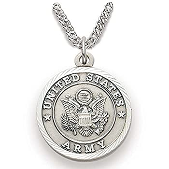 【中古】【輸入品・未使用】TrueFaithJewelry スターリングシルバー アメリカ陸軍メダル 聖ミカエルバック 3/4インチ