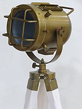 【中古】【インポート品・未当て嵌める】金管楽器アンティーク三脚フロアランプベースNAUTICALMART その他-家電