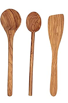 【中古】【輸入品・未使用】Scanwoodオリーブ材製 台所用具 Spatula Spoon Ladle Set 12 Inch ブラウン 603624