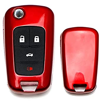 【中古】【輸入品・未使用】iJDMTOY ぴったりとしたフィット 光沢 スマートキーフォブのシェルカバー 3または4個のボタン 折り畳みキーフォブ レッド AA3172-Red