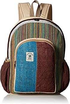 【中古】【輸入品・未使用】ピュア ヘンプストライプ ハンドメイド ヒマラヤン バックパック (THCフリー) ラップトップスリーブ付き - ファッション キュート 旅行 学校 大