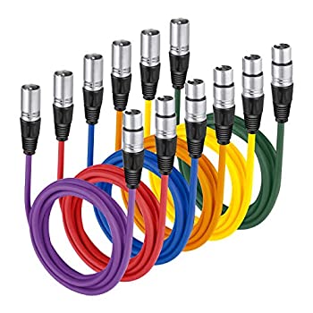 【中古】【輸入品・未使用】NEEWER 6パック6.5フィート/2M XLRオスXLRメスカラー マイクケーブル ラバーシールド パッチケーブル コード バランス スネーク パッチコード (|スカイマーケットプラス