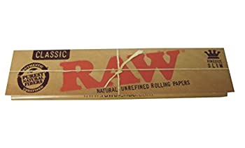 【中古】【輸入品・未使用】RAW classic raw natural unrefined rolling papers KINGSIZE SLIM ロウ 110mm [並行輸入品]