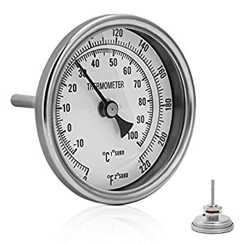 【中古】【輸入品・未使用】FERRODAY ステンレススチール温度計 ダイヤル温度計 1/2 NPT 自家醸造ケトル温度計 ロックナット&Oリング付き (0-220oF -10-100oC)