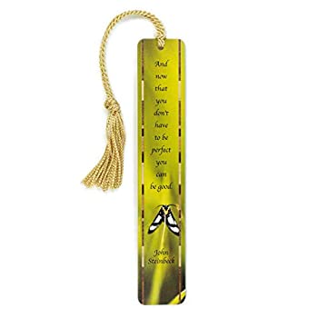 【中古】【輸入品・未使用】(John/Quote2) - John Steinbeck Quote - Inspirational with Original Photograph Colour Wooden Bookmark with Tassel|スカイマーケットプラス