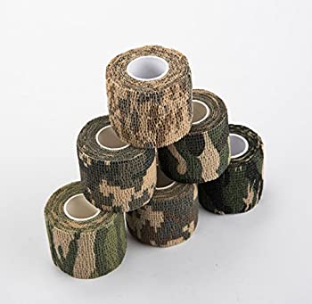 【中古】【インポート品・未当て嵌める】meizhouer 6pcs /ロット6色5?cmx4.5?mアウトドア映画化ハンティングカメラツール雨合羽一回り耐久性布Armyカモフラージュテープハンティングアクセサ