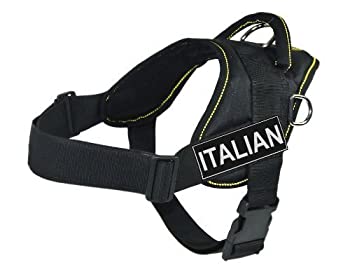【中古】【インポート品・未当てはめる】DT Fun Harness%ｶﾝﾏ% Italian%ｶﾝﾏ% Black With Yellow Trim%ｶﾝﾏ% X-Large - Fits Girth Size: 34-Inch to 47-Inch [並行輸入品]