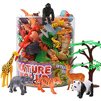 【中古】【輸入品・未使用】[ズーワールド]Zoo World Animals Figure%ｶﾝﾏ%54 Piece Mini Jungle Animals Toys Set With Gift Box%ｶﾝﾏ% Realistic Wild Animal [並行輸入品]