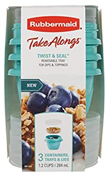 【中古】【輸入品・未使用】Rubbermaid TakeAlongs スナック食品保存容器 1.2カップ アソートカラー 3個