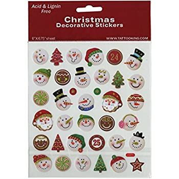 【中古】【輸入品・未使用】Tattoo King Snowmen & Santa Stickers%ｶﾝﾏ% Multicolor [並行輸入品] 10,348円