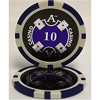 【中古】【輸入品・未使用】Ｑｕａｔｔｒｏ　Ａｓｓｉ（クアトロ アッシー）ポーカーチップ（10）青　＜２５枚セット＞ [並行輸入品]｜スカイマーケットプラス
