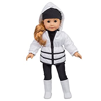 【中古】【輸入品・未使用】アメリカンガールガールドールウィンターアウトフィット 5個 衣服セット ジャケット シャツ ハット ブーツ レギンス
