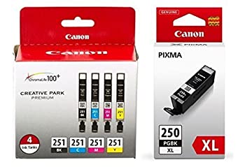【中古】【輸入品・未使用】Canon PGI-250XL Black High Yield and CLI-251 B/C/M/Y Black & Color Ink Cartridges (6432B011)%ｶﾝﾏ% Combo 5/Pack [並行輸入品] 26,631円