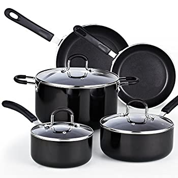 【中古】【輸入品・未使用】調理 の N ホーム 02497 8 個 ヘビーゲイジ テフロン加工 の 調理器具 セット 、 ブラック｜スカイマーケットプラス