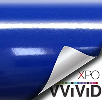 【中古】【輸入品・未使用】VViViD XPO 光沢ダークネイビーブルー ビニール カーラップフィルム DIY 簡単取り付け 汚れない デカール (1フィート x 5フィート)