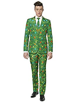【中古】【輸入品・未使用】さまざまなプリントの男性用スーツマイスタークリスマススーツ? glyいクリスマスセーターコスチュームにはジャケットパンツとネクタイが含まれま