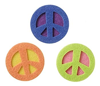 【中古】【輸入品・未使用】Darice 21 Piece Peace Symbol Felt Stickers [並行輸入品]