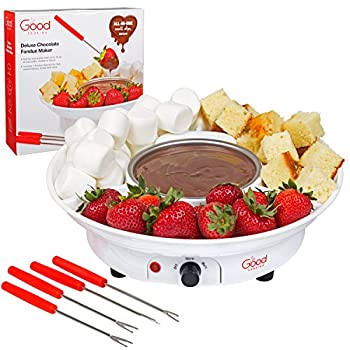 【中古】【輸入品・未使用】Good Cooking トレイをサービングチョコレートフォンデュメーカーデラックス電気デザート噴水フォンデュポット4つのフォークとセットパーティー｜スカイマーケットプラス