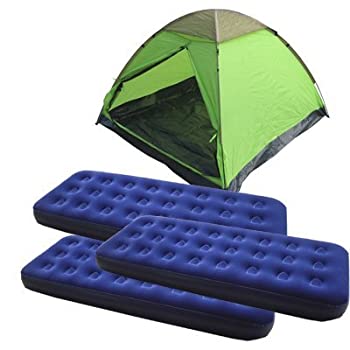 【中古】【インポート品・未当て嵌める】Zaltana 3person Dome Tent with 3 of Single Size Air Beds [並行輸入品]