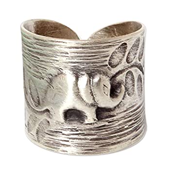 【中古】【輸入品・未使用】NOVICA ラップリング .925スターリングシルバー フェアトレード 動物モチーフ タイ フォレスト 象