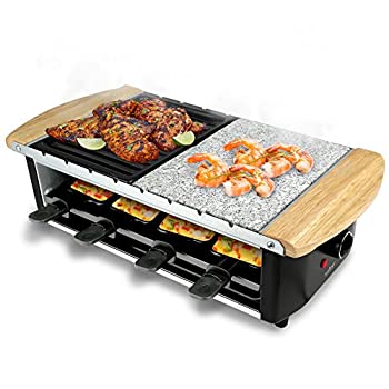 【中古】【輸入品・未使用】NutriChef Raclette Grill%ｶﾝﾏ% Two-Tier Party Cooktop%ｶﾝﾏ% Stone Plate & Metal Grill%ｶﾝﾏ%8 Serving Tray%ｶﾝﾏ% Perfect for Cheese%ｶﾝﾏ% Veg｜スカイマーケットプラス