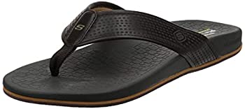 【中古】【インポート品・未当て嵌める】Skechers メンズ Pelem Emiro 滑っこいサンダル%ｶﾝﾏ% 黒茶%ｶﾝﾏ% 9 ビーチサンダル-メンズ靴