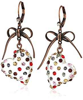 【中古】【輸入品・未使用】Betsey Johnson マルチルーサイトハートドロップイヤリング one size|スカイマーケットプラス