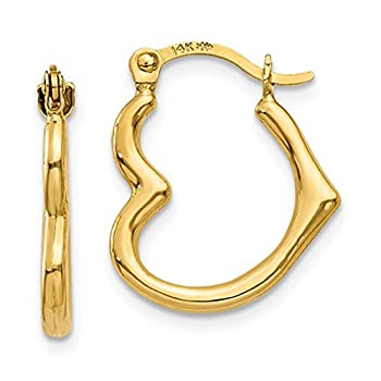 【中古】【輸入品・未使用】14K イエローゴールドハート型チューブフープイヤリング 0.60インチ(16mm) (チューブ2mm)｜スカイマーケットプラス 37,173円