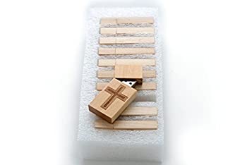 【中古】【インポート品・未当て嵌める】10 8GB Flash Drive - Holiday Pack - Laser Engraved Cross Design - USB 2.0 Wooden Maple Stick Design - 8 GB Flash Drive [並行輸入品]