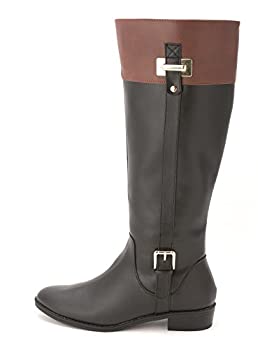 【中古】【インポート品・未当て嵌める】Karen Scott Womens DELIEE Round Toe Riding Boots%ｶﾝﾏ% Black%ｶﾝﾏ% Size 6