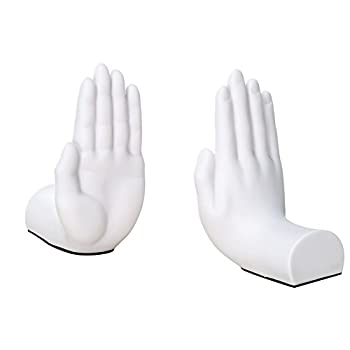 【中古】【輸入品・未使用】Danya B White %ﾀﾞﾌﾞﾙｸｫｰﾃ%Hands%ﾀﾞﾌﾞﾙｸｫｰﾃ% Bookend Set of 2