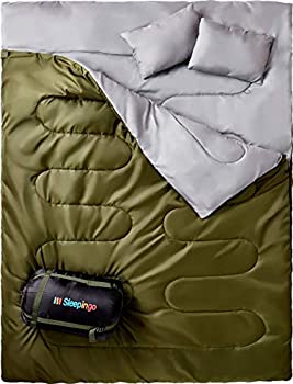 【中古】【輸入品・未使用】Sleepingo Double Sleeping Bag for Backpacking%ｶﾝﾏ% Camping%ｶﾝﾏ% Or Hiking. Queen Size XL! Cold Weather 2 Person Waterproof Sleeping Bag