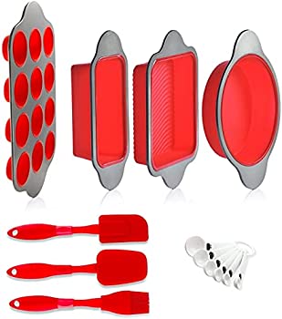【中古】【インポート品・未当て嵌める】Silicone Baking Moulds%ｶﾝﾏ% Pans and Utensils (Set of 13) by Boxiki Kitchen Silicone Cake Pan%ｶﾝﾏ% Brownie Pan%ｶﾝﾏ% Loaf Pan%ｶﾝﾏ% Muffi