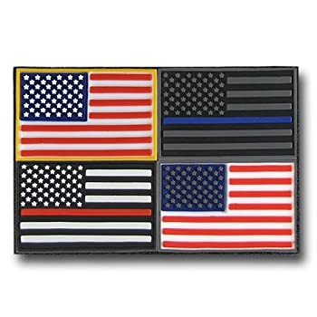 【中古】【輸入品・未使用】RAPDOM タクティカルアメリカ国旗タクティカルラバーパッチ(2パック) マルチカラー