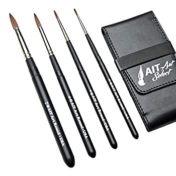 【中古】【輸入品・未使用】Aitアート選択ペイントBrushes???セットof 4???合成セーブルハンドメイドin USA???コンパクト旅行セット